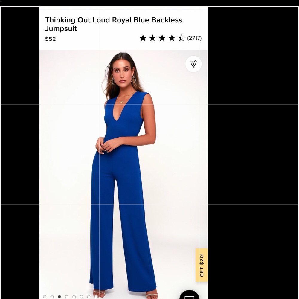 Royal Blue Backless Jumpsuit